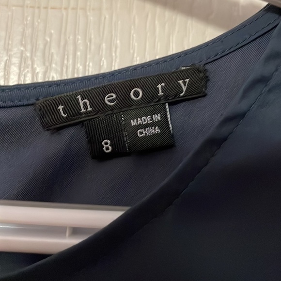 Theory sleeveless fitted navy blue dress size 8 - Picture 2 of 6